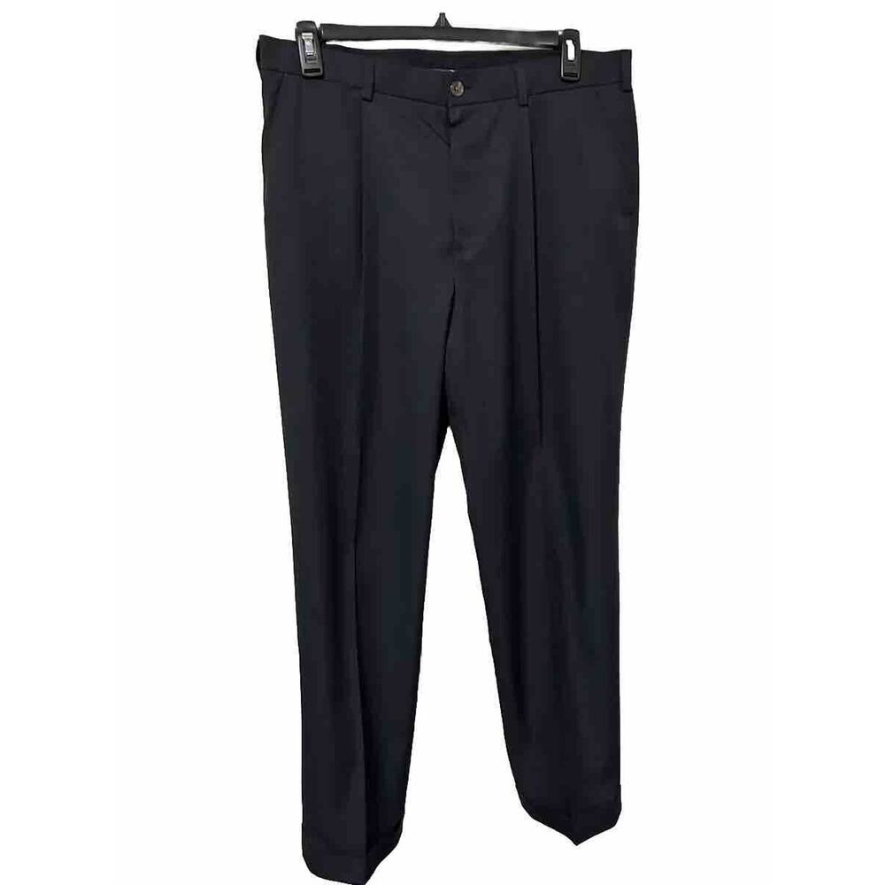 Brooks Brothers St Andrews Links Golf Chino Pants Mens 36x32 Pleated Black Cuff